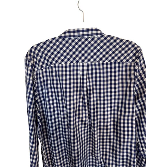 2/$30 NWOT Untuckit Women's 10 Blue & White Checkered Button-Down Shirt - Picture 11 of 14